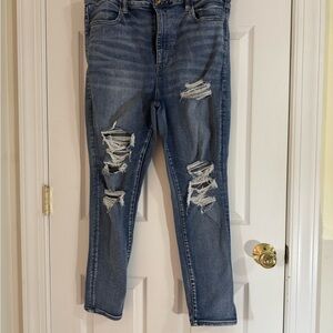 American Eagle Outfitters Blue High Rise Distressed Jeans
